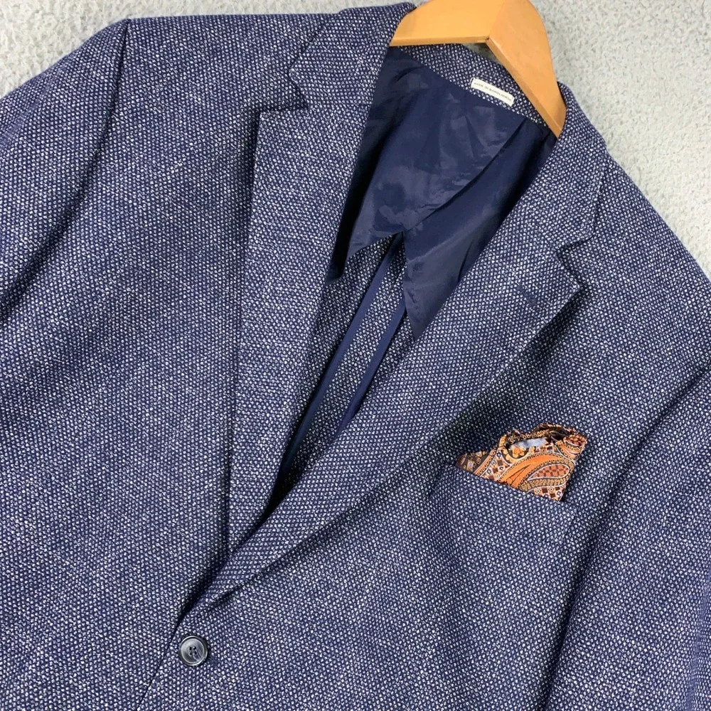 Joseph Abboud Heritage Blazer Men's 50R Blue Modern Fit Knit Sport Coat Jacket